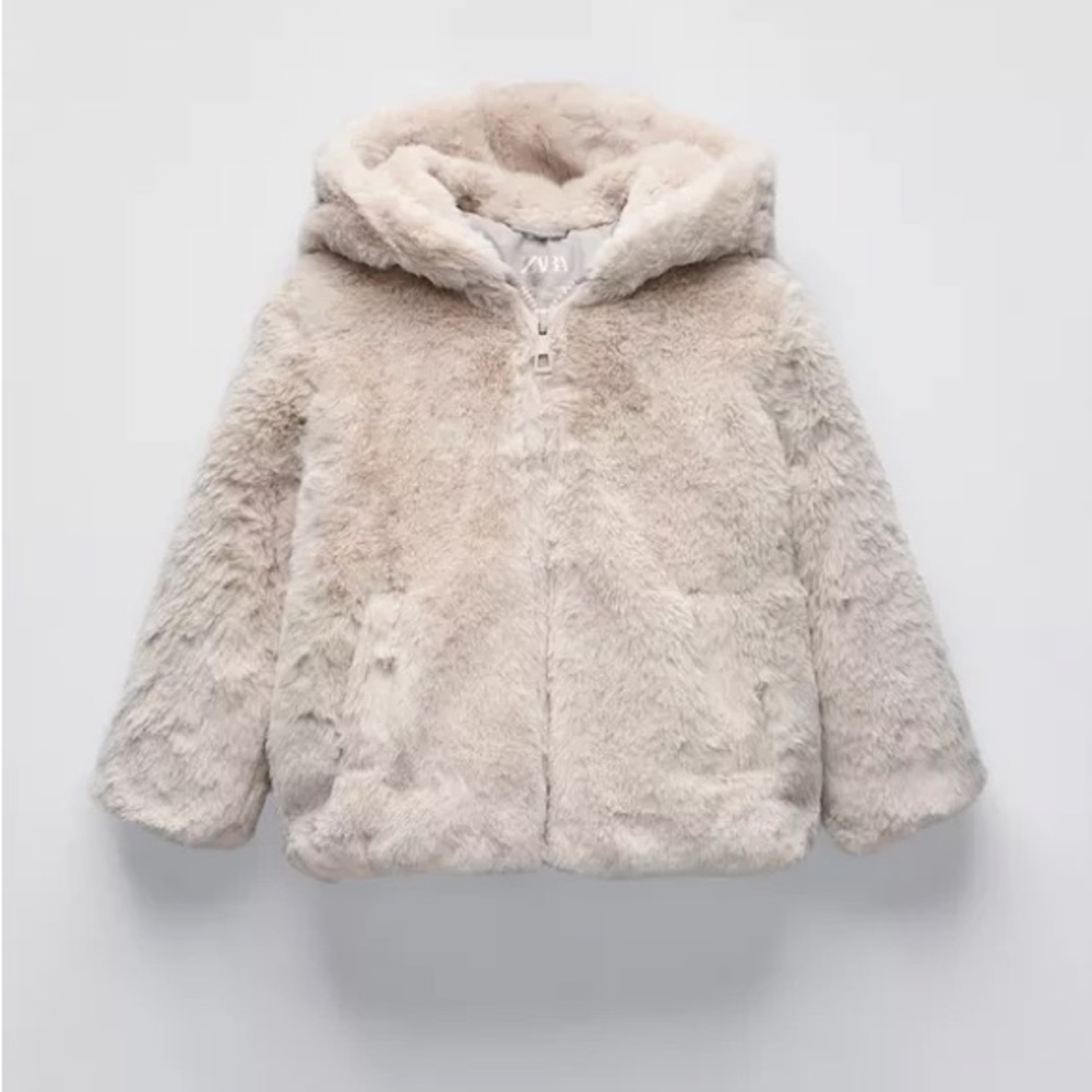 Zara girls faux fur jacket